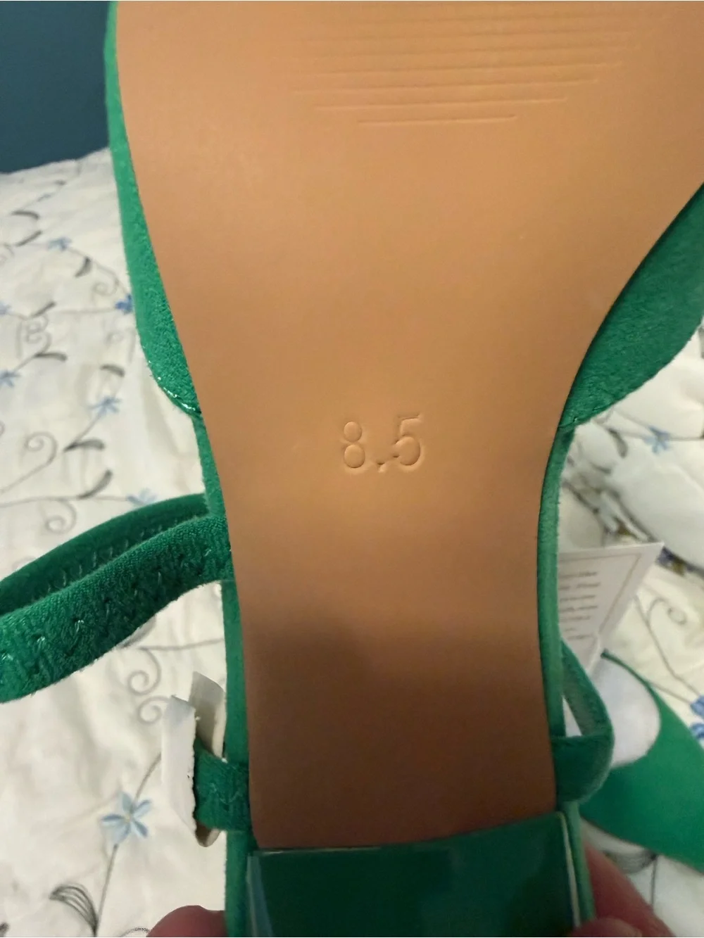 Green Pointed-Toe Ankle-Tie Heels